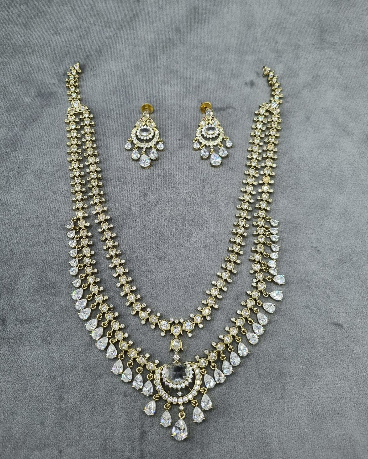 Grand Double-Layered Rani Haar Necklace Set